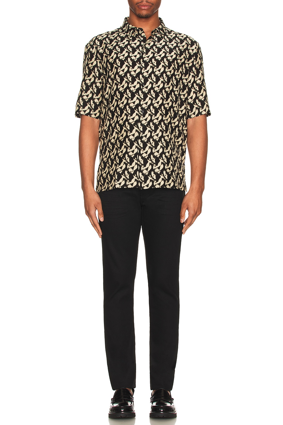 Image 1 of Saint Laurent Chemise Polo Col Pointu in Vert Fonce