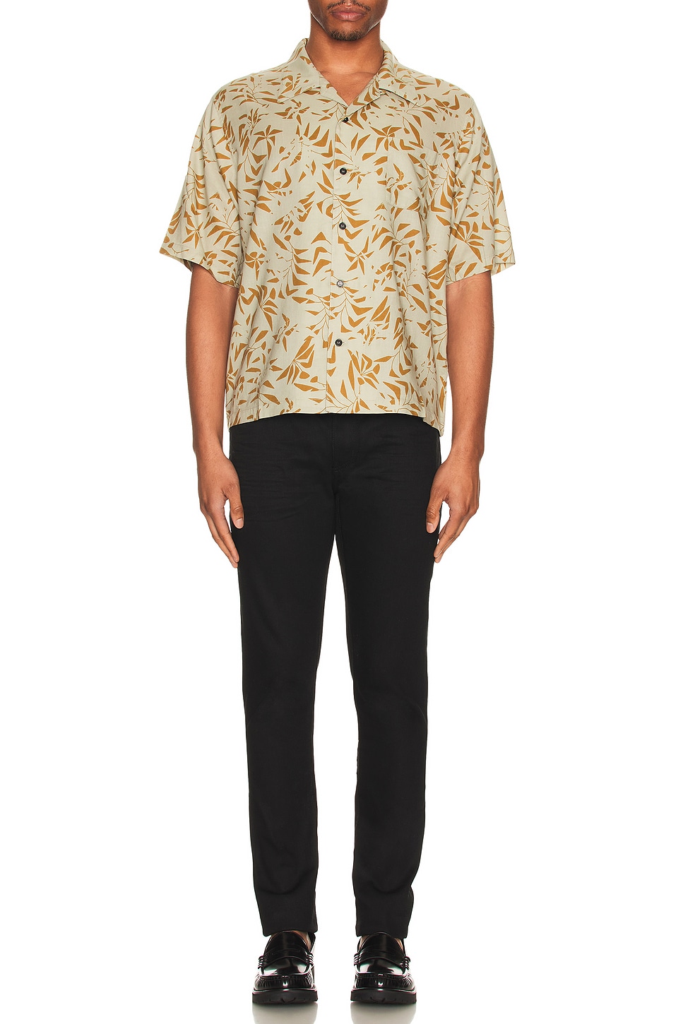 Image 1 of Saint Laurent Hawaii Short Sleeve Shirt in Sand & Kaki