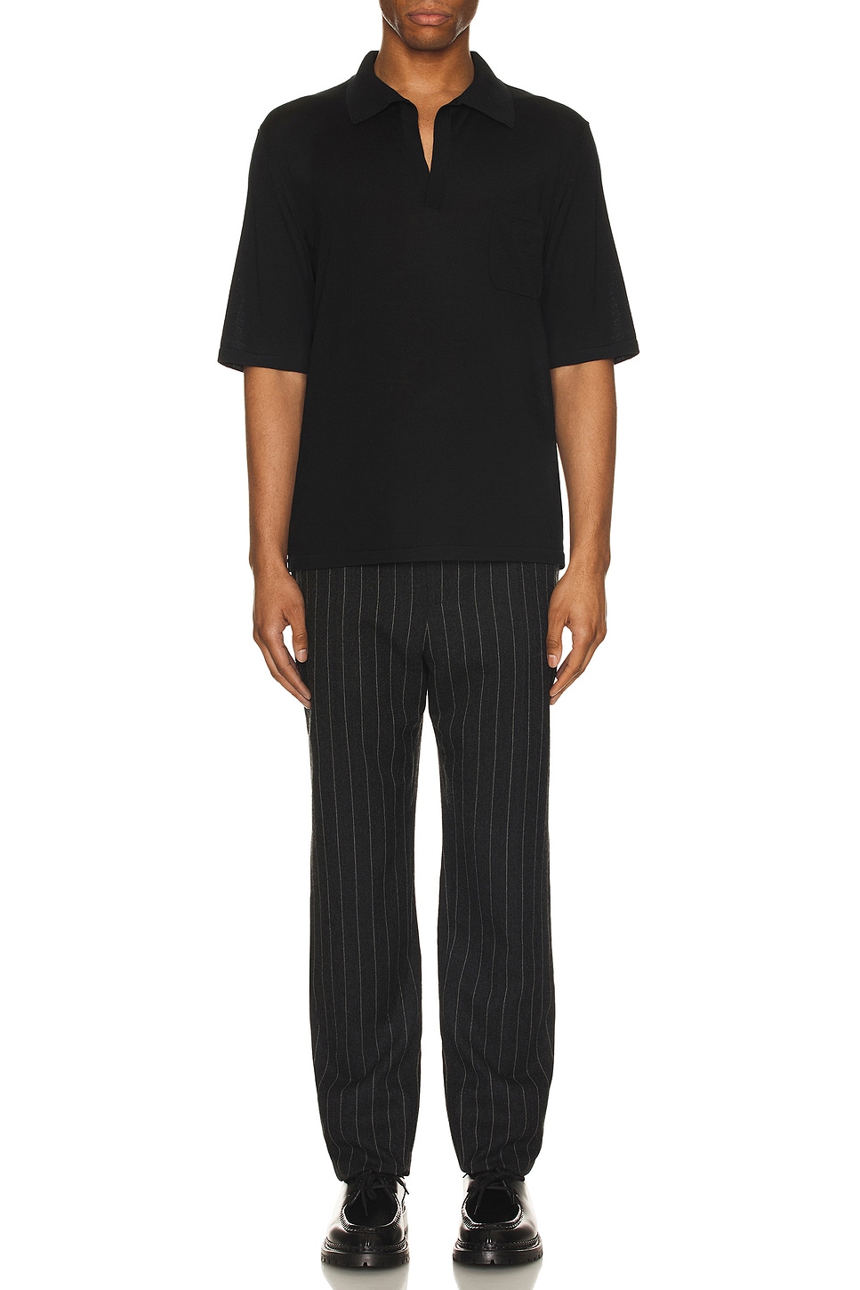 Image 1 of Saint Laurent Polo Manches Courtes in Noir