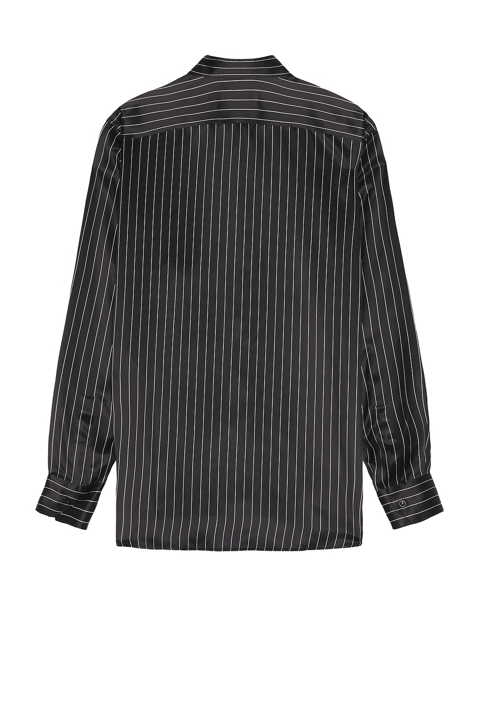 Shop Saint Laurent Chemise Col Yves In Noir Craie