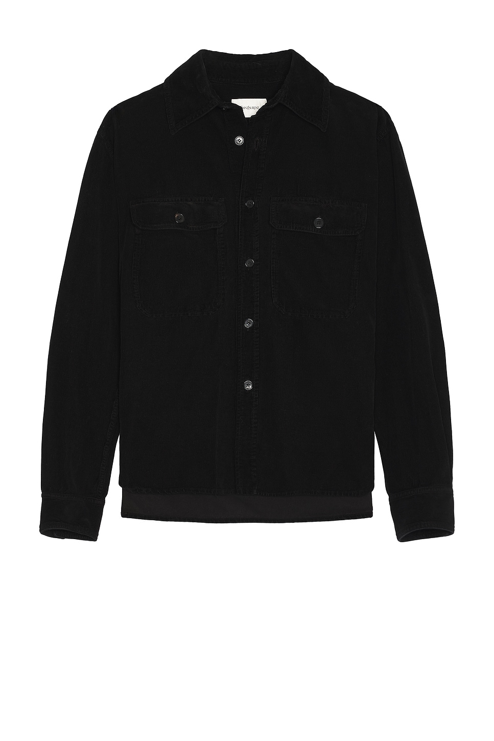 Shop Saint Laurent Fall Overshirt In Faded Black