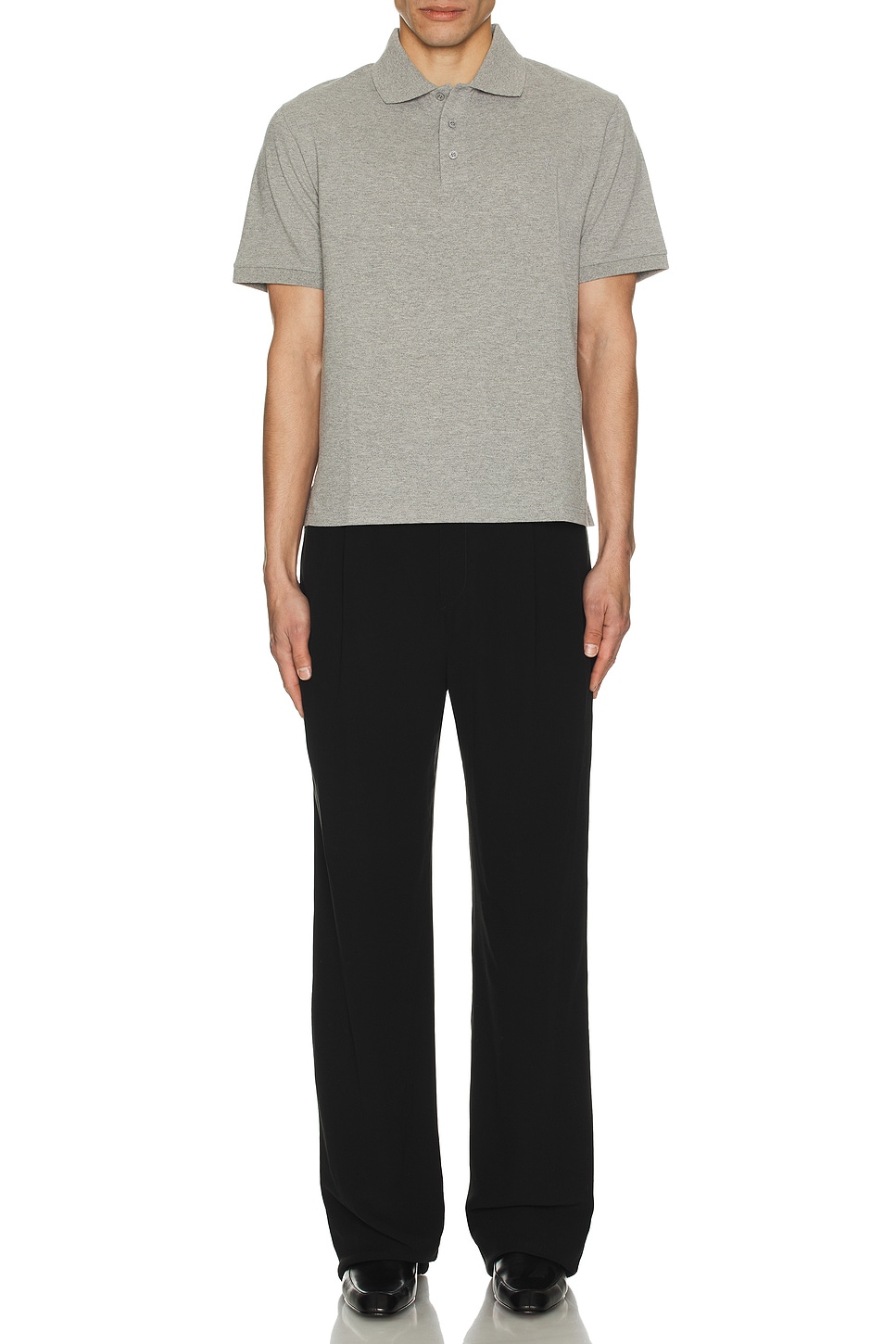 Image 1 of Saint Laurent Pique Polo in Grey
