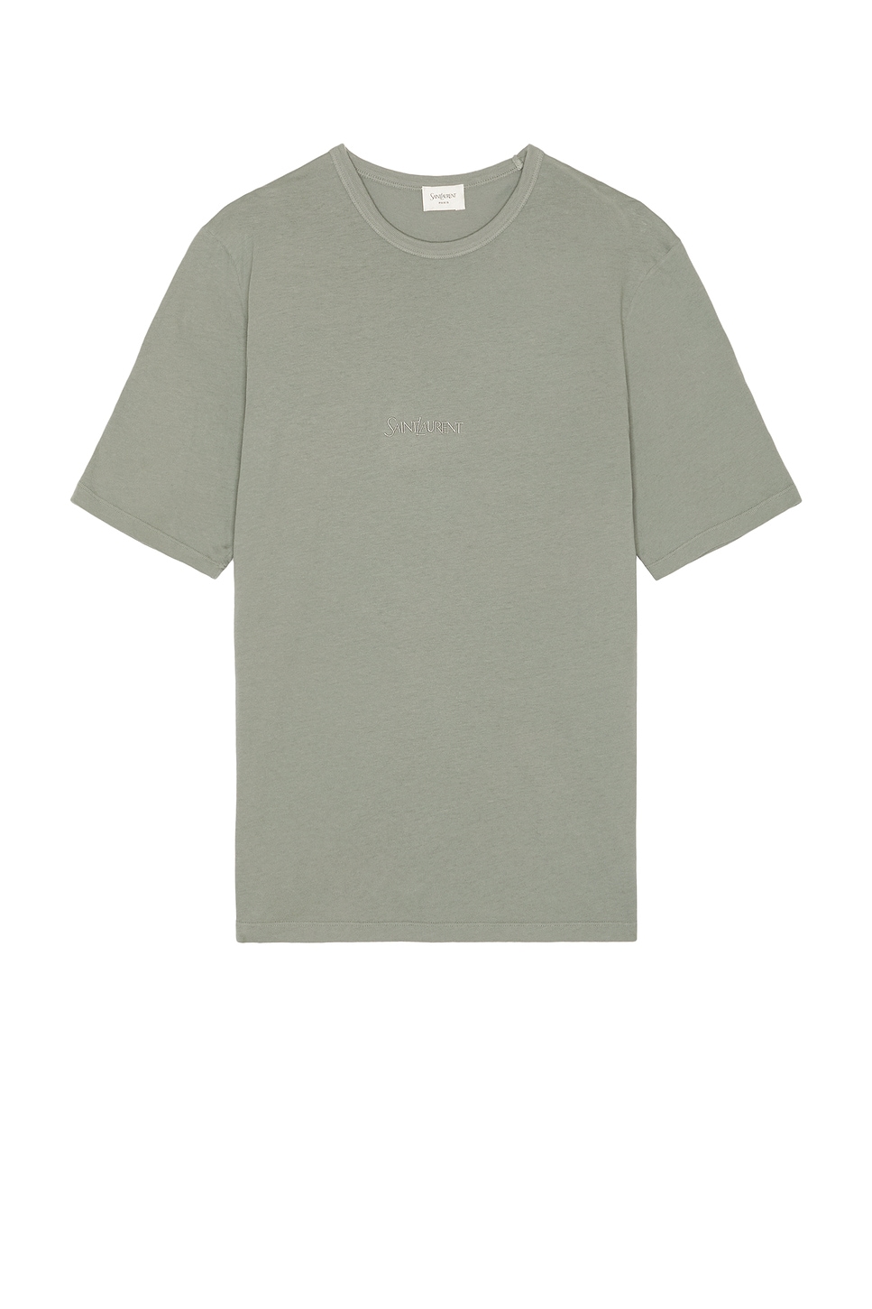 Image 1 of Saint Laurent Short Sleeve Tee in Gris Vert Blanchi