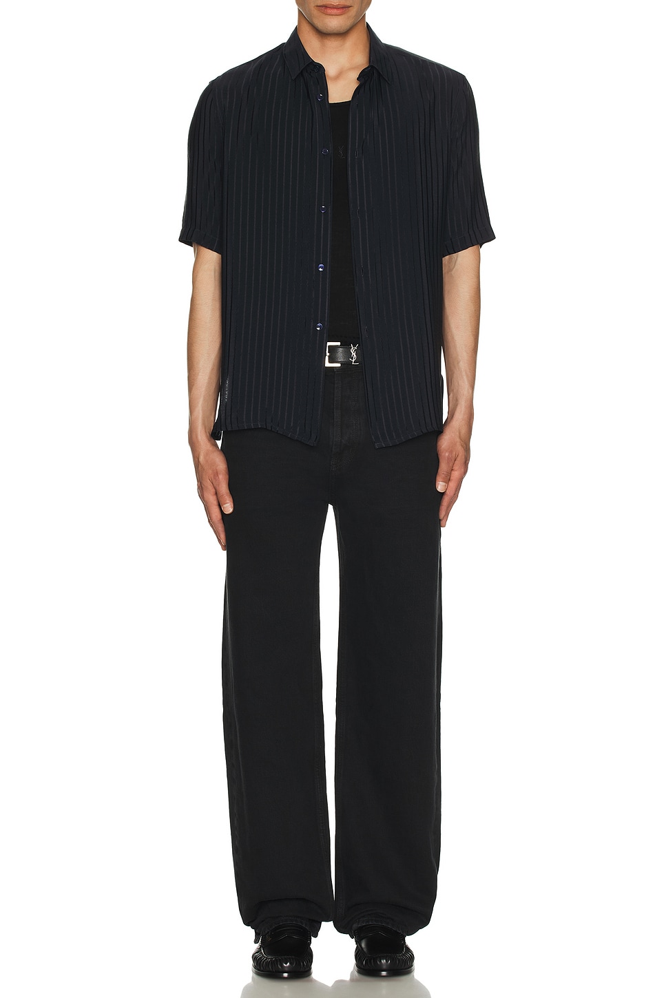 Image 1 of Saint Laurent Short Sleeve Shirt in Bleu Nuit