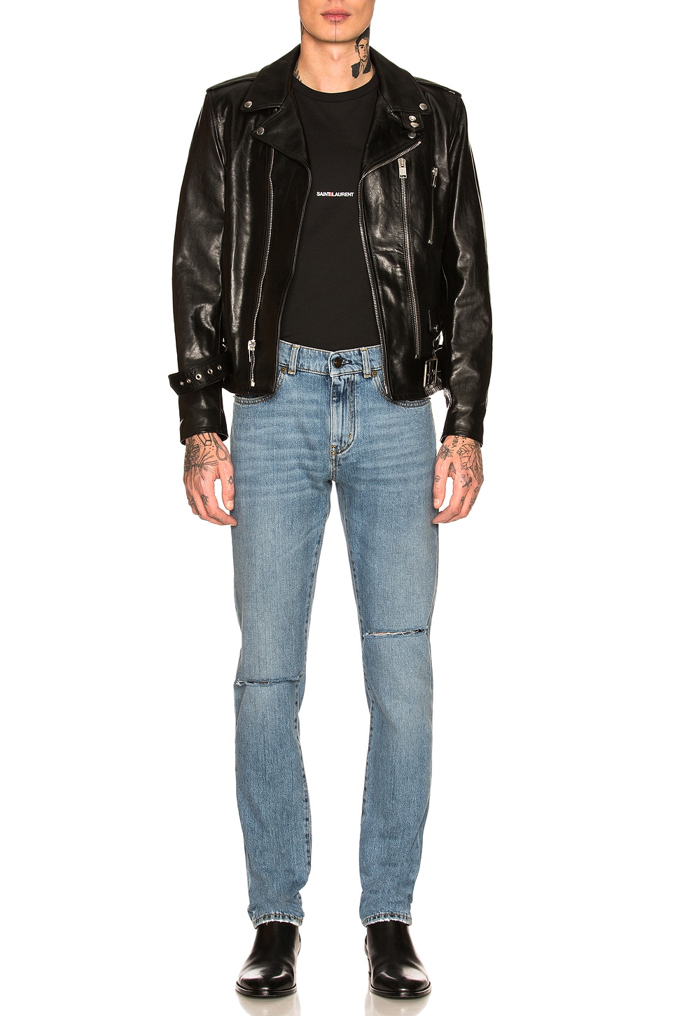 Image 1 of Saint Laurent Logo Tee in Black