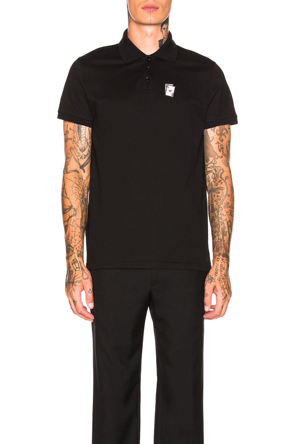 Image 1 of Saint Laurent Serpant Polo in Black & Silver