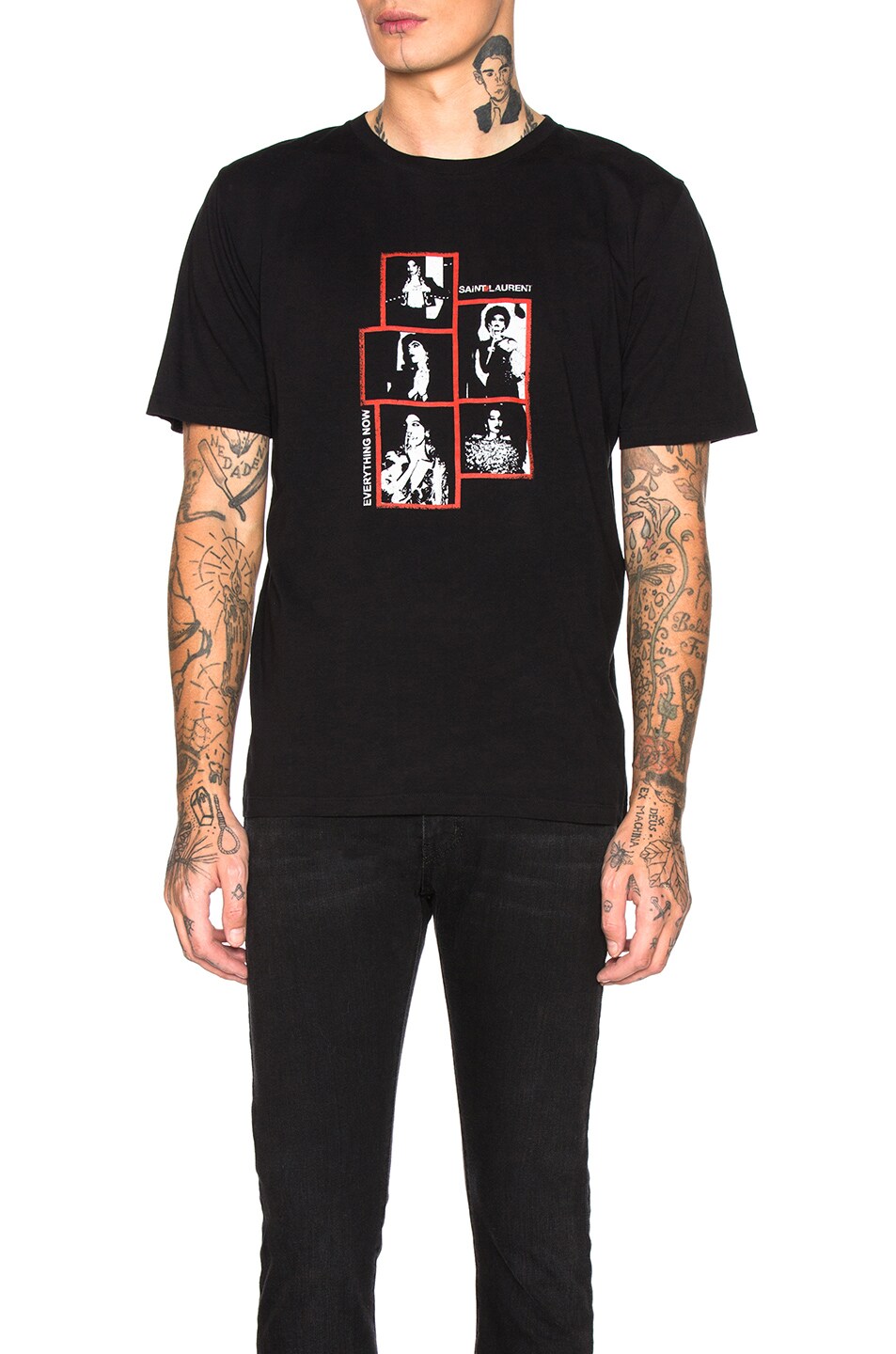 Image 1 of Saint Laurent Graphic Tee in Washed Black