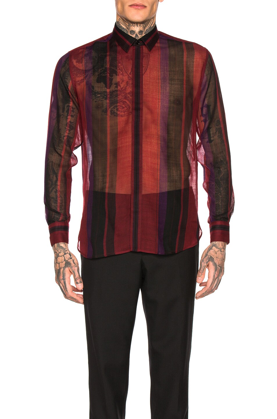 Image 1 of Saint Laurent Long Sleeve Shirt in Red Violet
