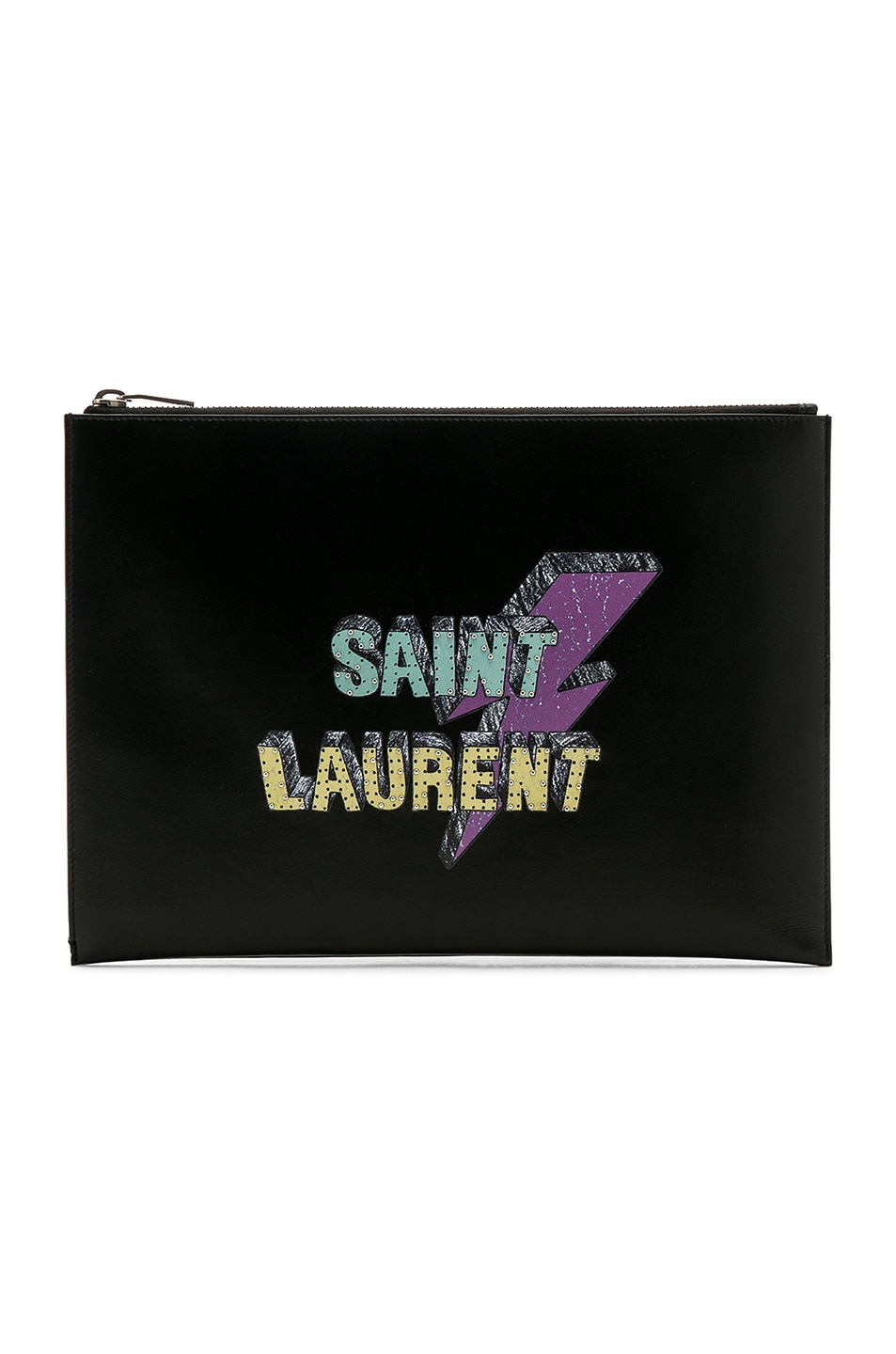 Image 1 of Saint Laurent Lightening Tablet Sleeve in Black