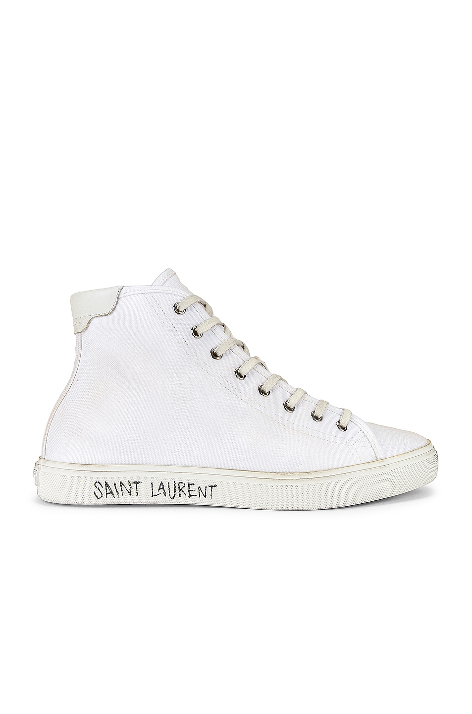Image 1 of Saint Laurent Malibu Mid Top Sneaker in Blanc Optique