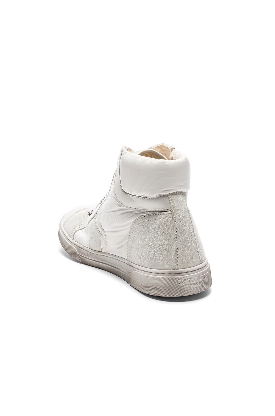 SAINT LAURENT SAINT LAURENT SMOKING FOREVER HIGH TOP SNEAKERS IN WHITE