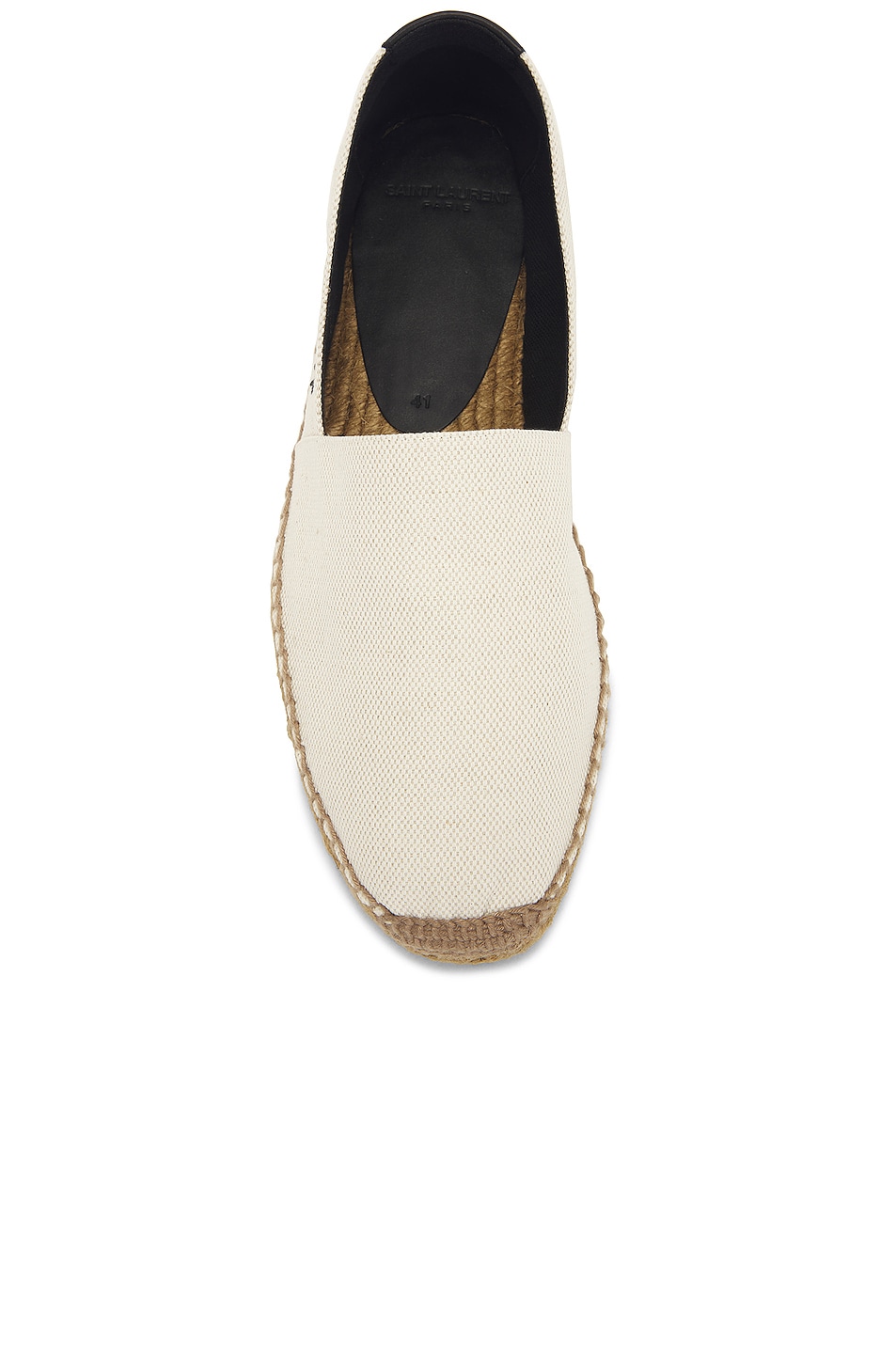 Image 4 of Saint Laurent Embroidery Espadrille in Cuir Moon Ecru & Noir