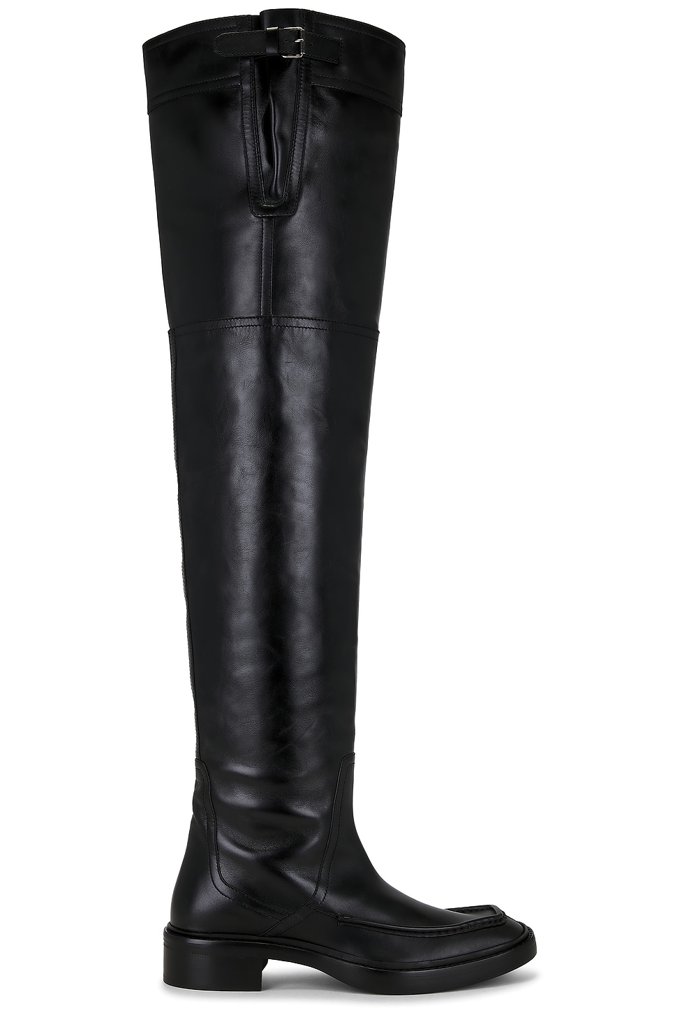 Saint Laurent Joe Over-the-knee Boots In Smooth Leather In Black