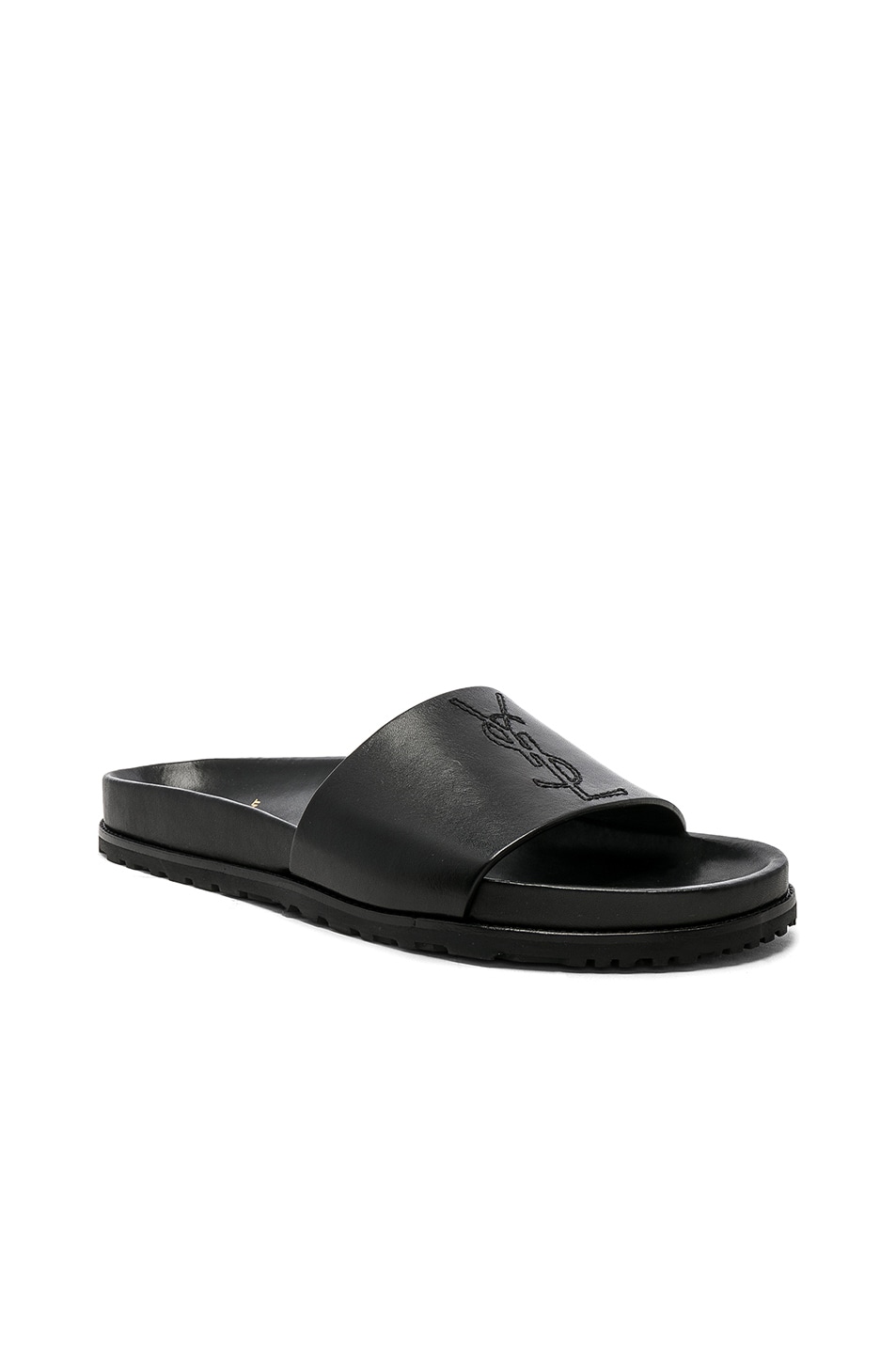 Image 1 of Saint Laurent Leather Jimmy 20 Sandals in Black