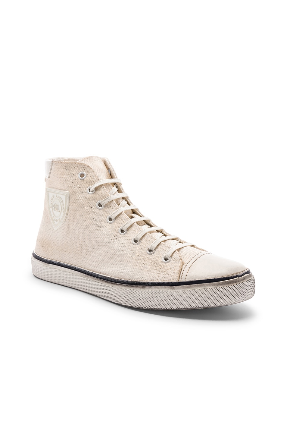 Image 1 of Saint Laurent Bedford Patch Sneaker in Optic White & Sand