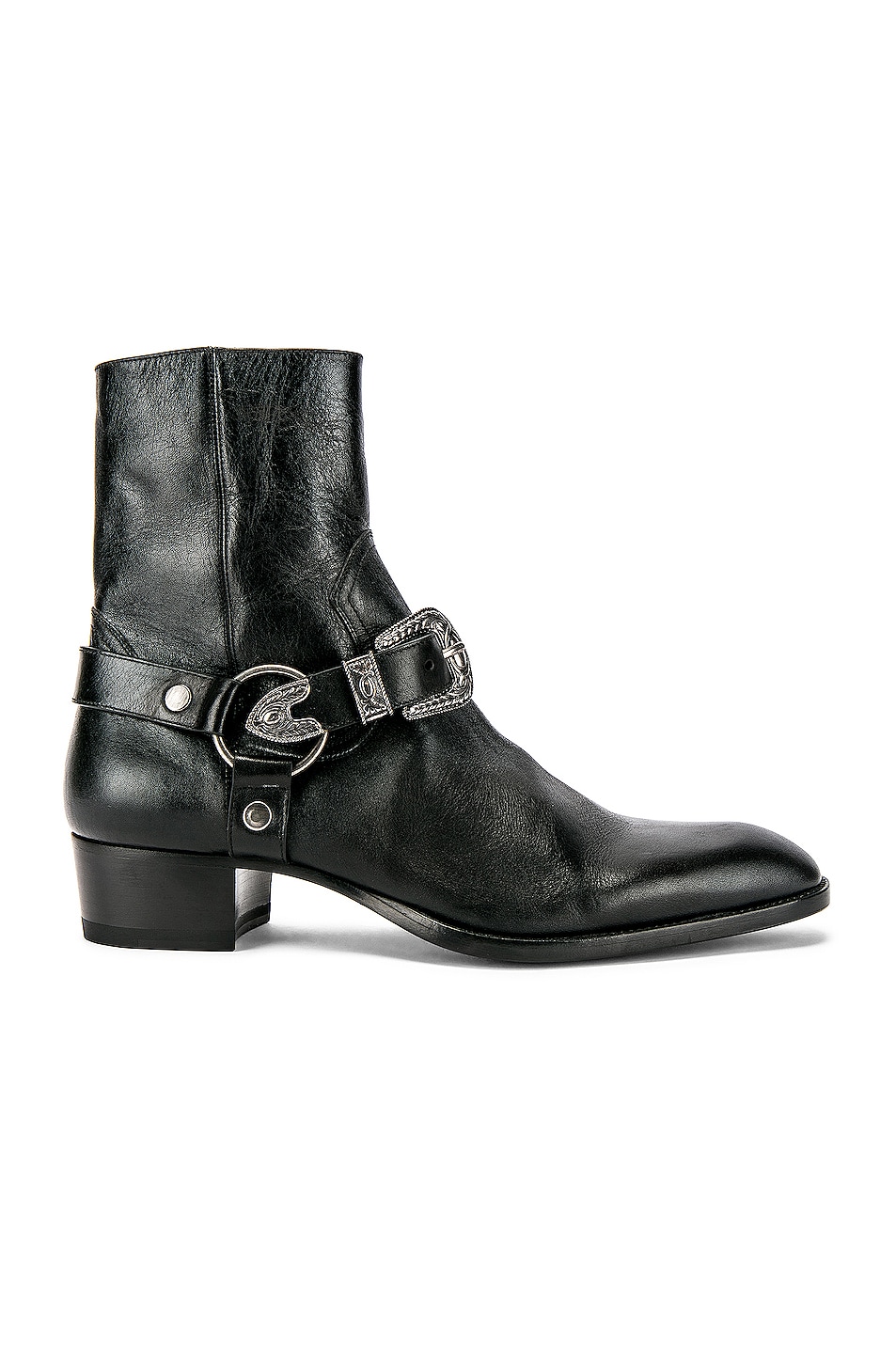 Image 1 of Saint Laurent Wyatt Harness Boots in Black