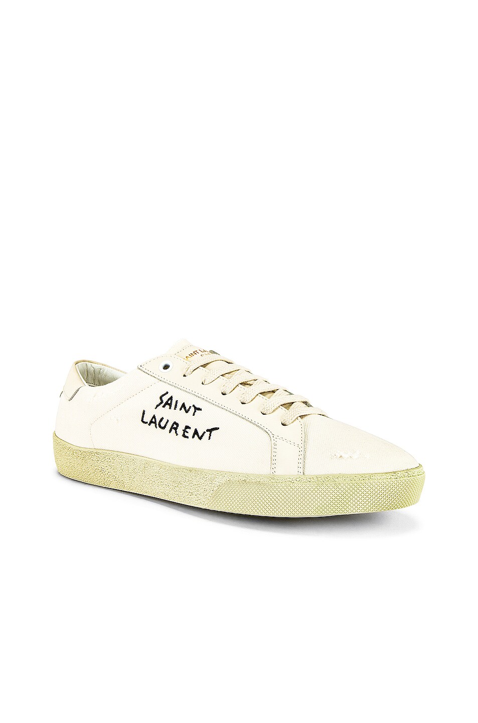 Image 1 of Saint Laurent Court Classic Script Sneaker in Cream