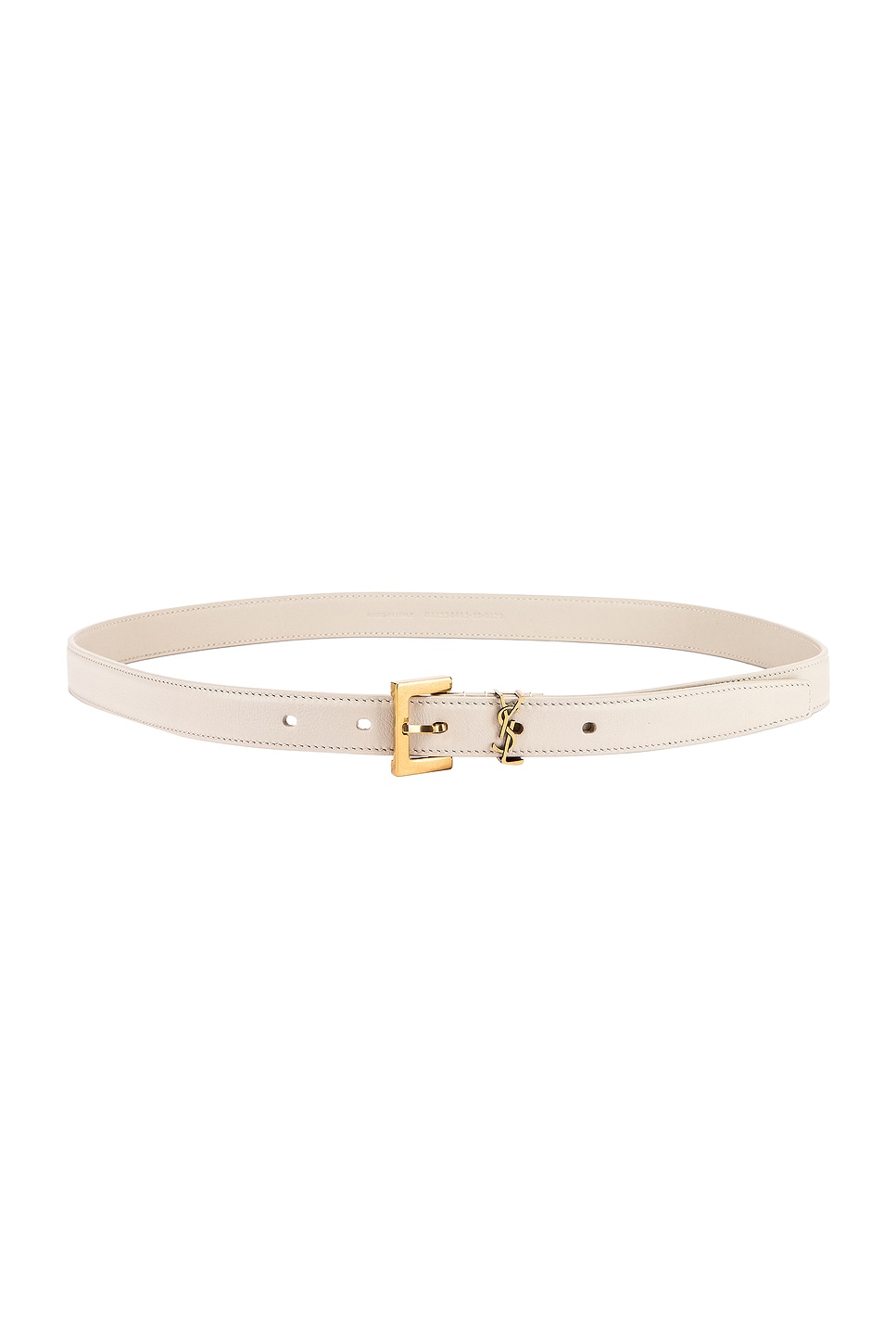 Logo Leather Belt in Cream