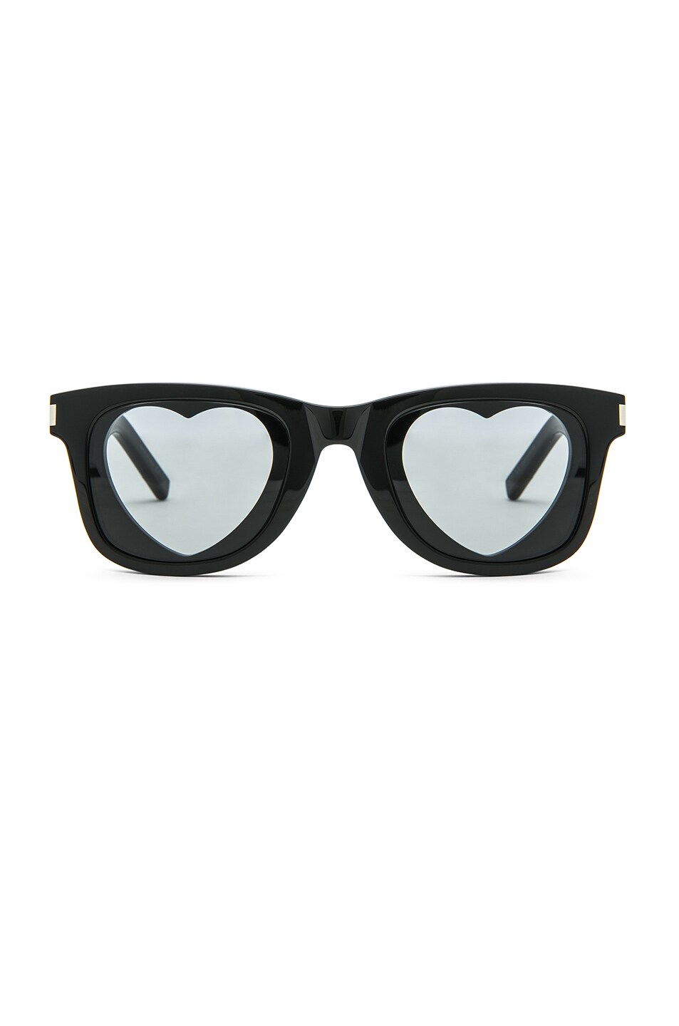 Image 1 of Saint Laurent Heart Outlined Sunglasses in Black
