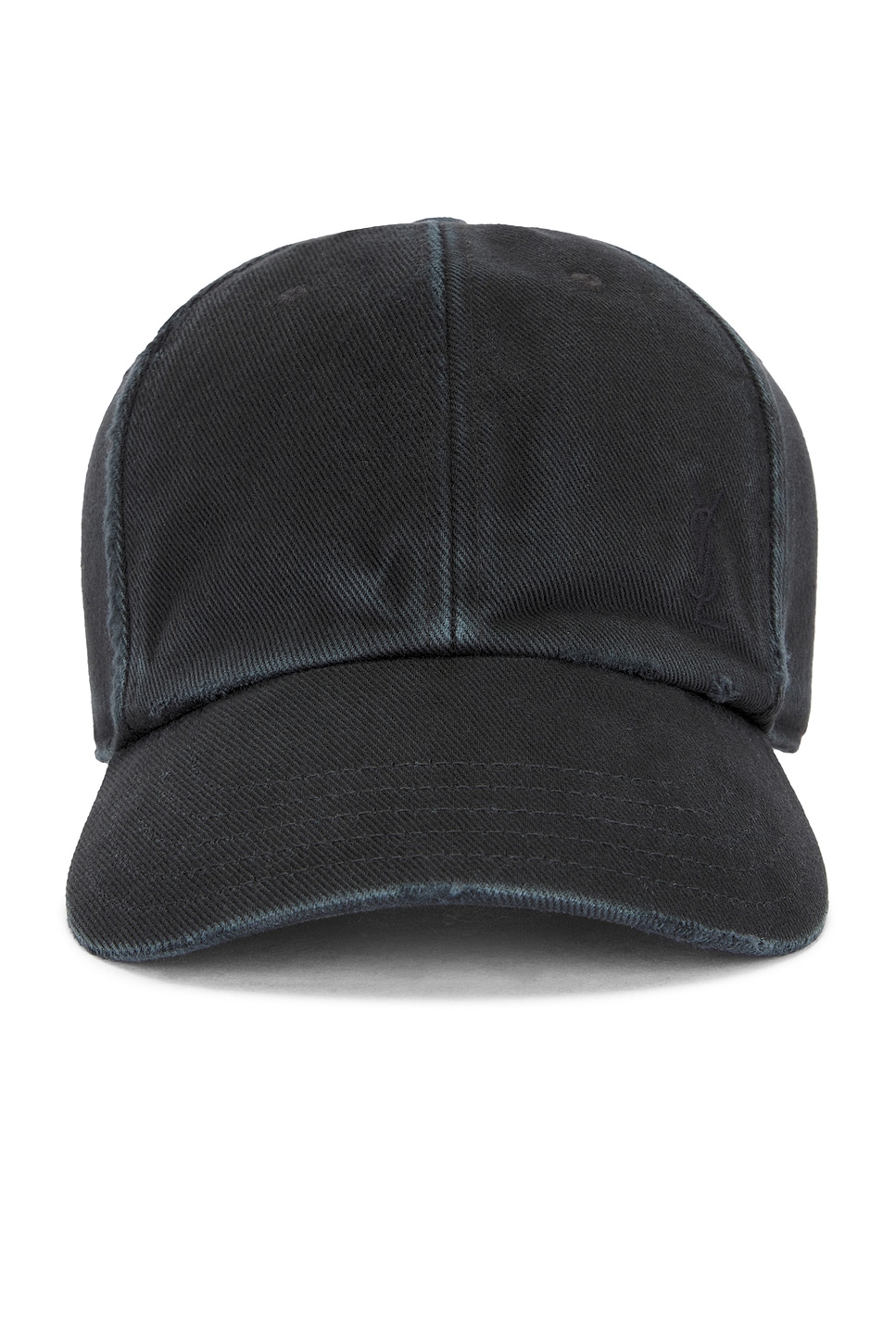 Washed Denim Cap in Black