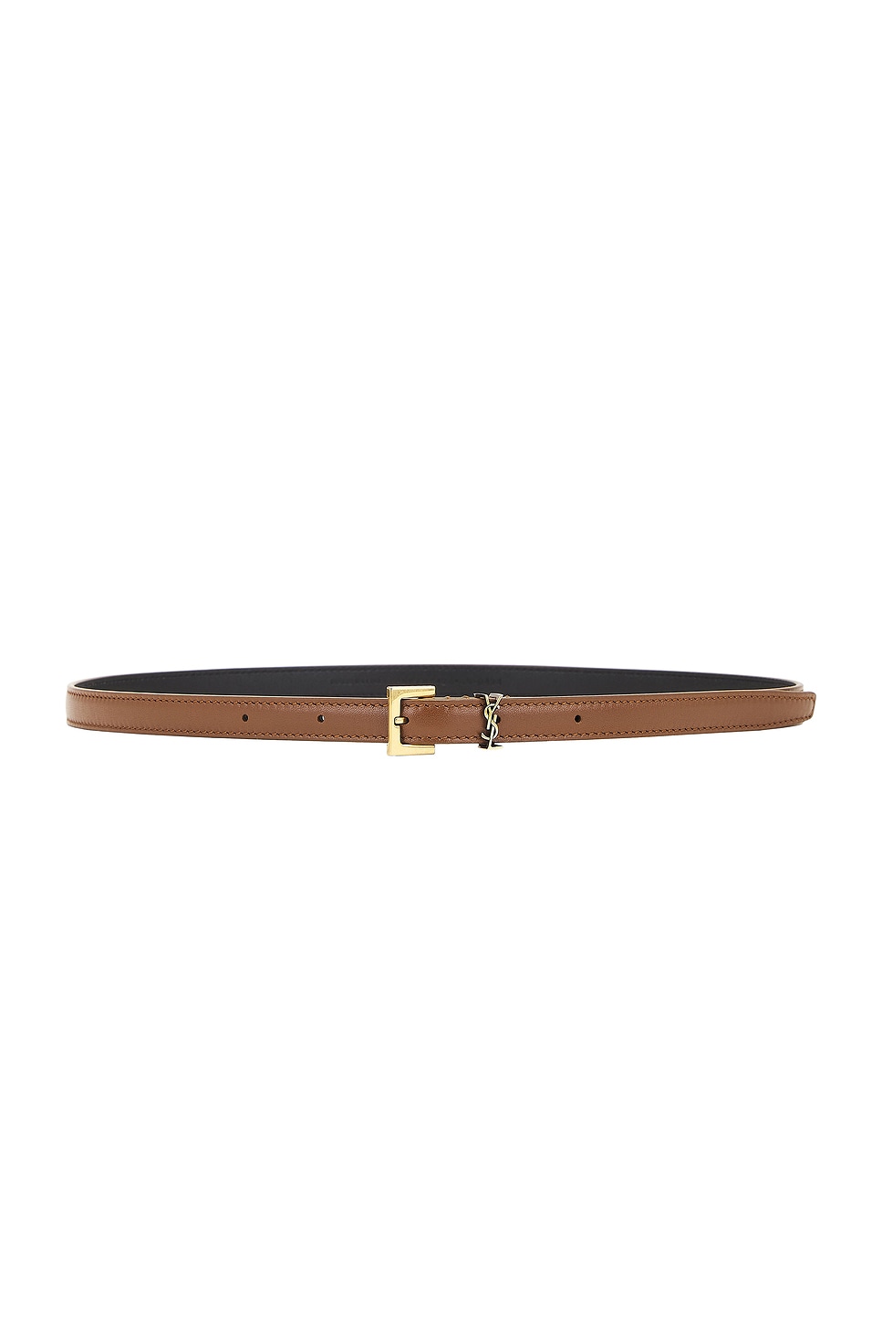 Shop Saint Laurent Leather Belt In Ginger Bread