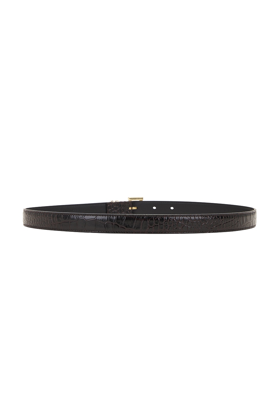 Shop Saint Laurent Leather Belt In Fondente