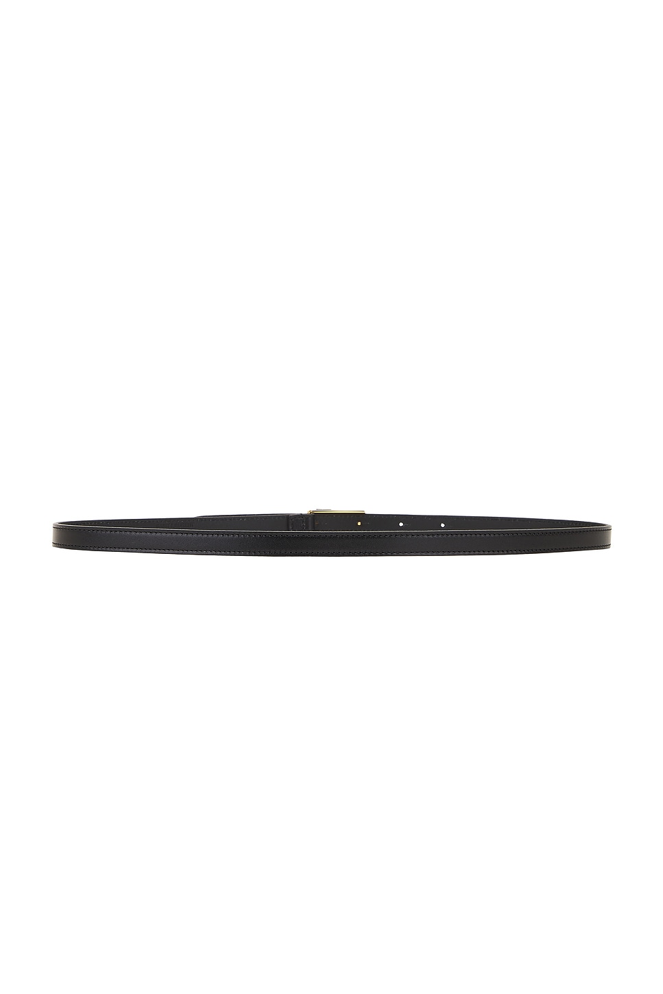 Saint Laurent Cassandre Leather Belt In Nero