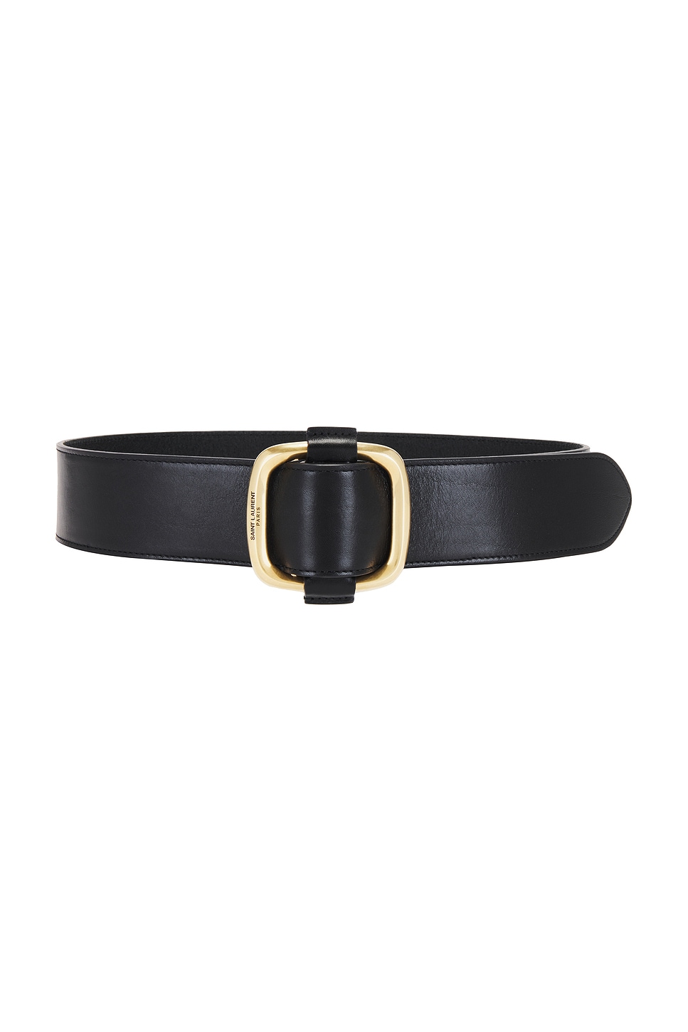 Saint Laurent Leather Belt In Nero
