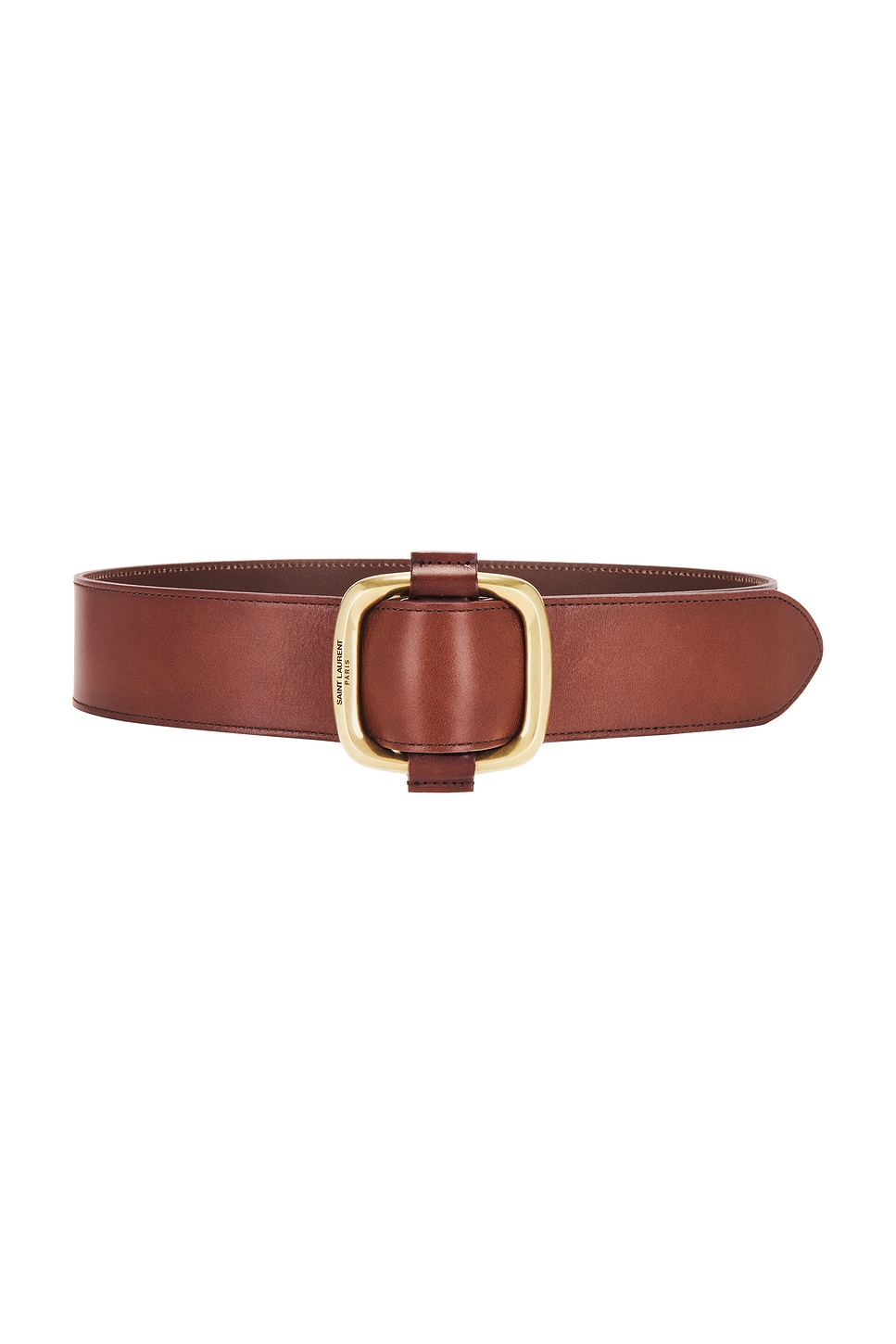 Saint Laurent Frame Buckle Belt In Dark Brown Chocolate