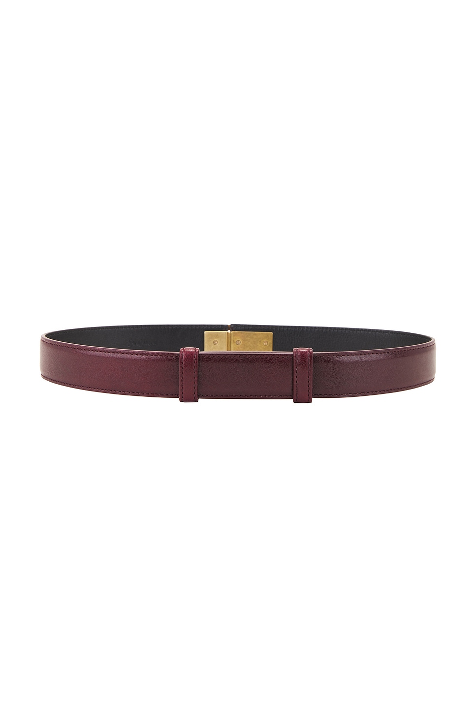 Shop Saint Laurent Buckle Belt In Hot Wine & Nero