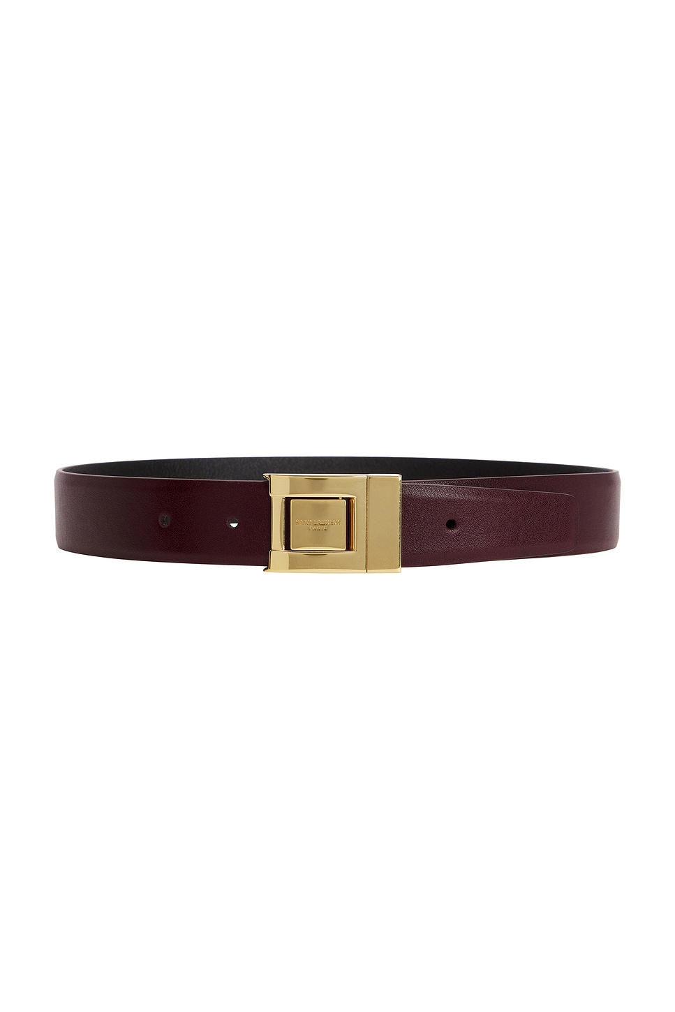 Saint Laurent Leather Belt In Hot Wine