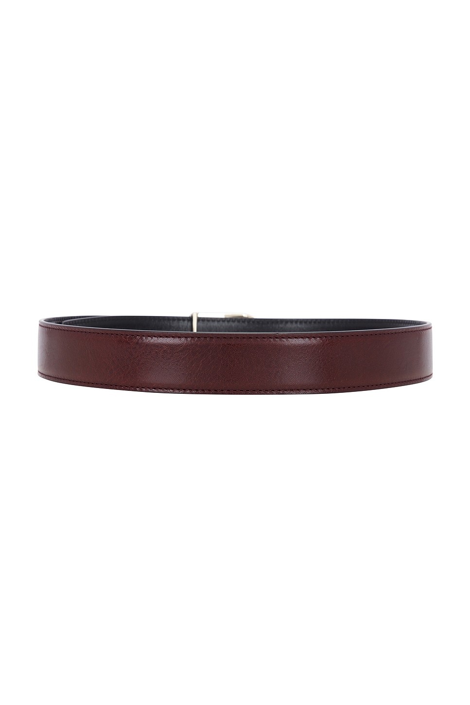 Saint Laurent Reversible Leather Belt In Black & Red Tan