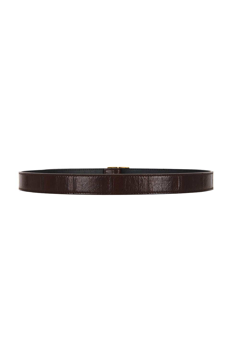 Saint Laurent Fine Ceinture Rectangle Belt In Brown