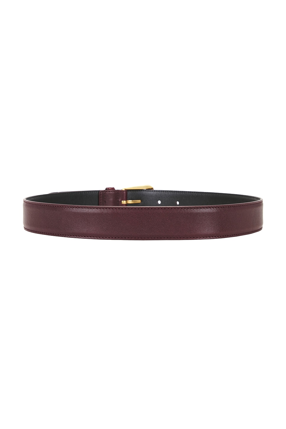 Saint Laurent Textured Leather Belt In Burgundy