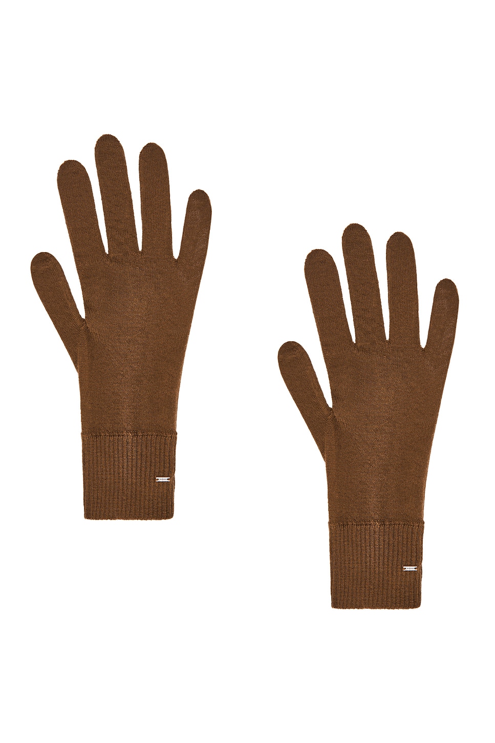 Saint Laurent Knit Gloves In Sand
