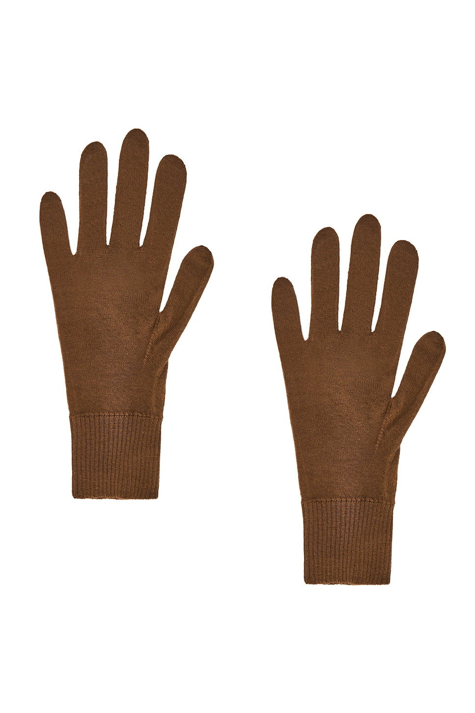 Saint Laurent Knit Gloves In Brown