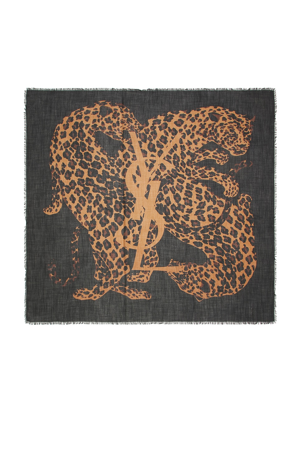 Saint Laurent YSL & Leopard Carre Scarf