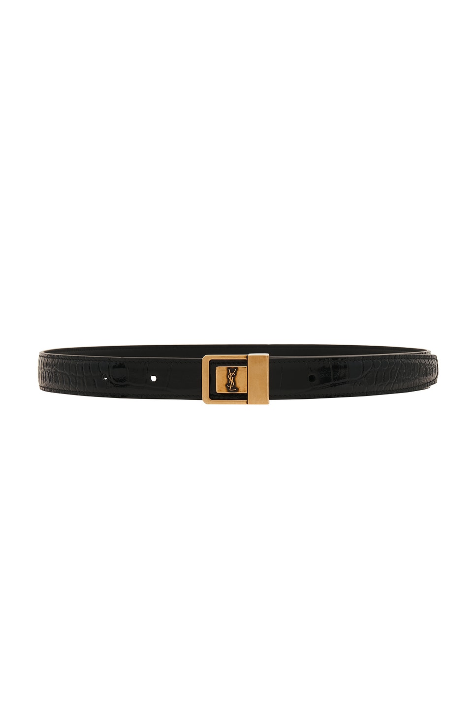 Saint Laurent Fine Ceinture Boucle Belt in Black