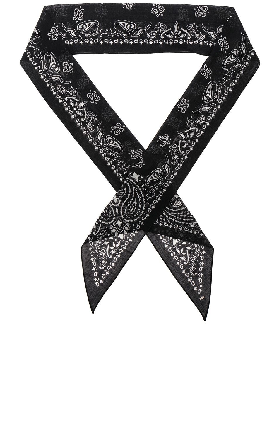 Image 1 of Saint Laurent Bandana Scarf in Black & Ivory