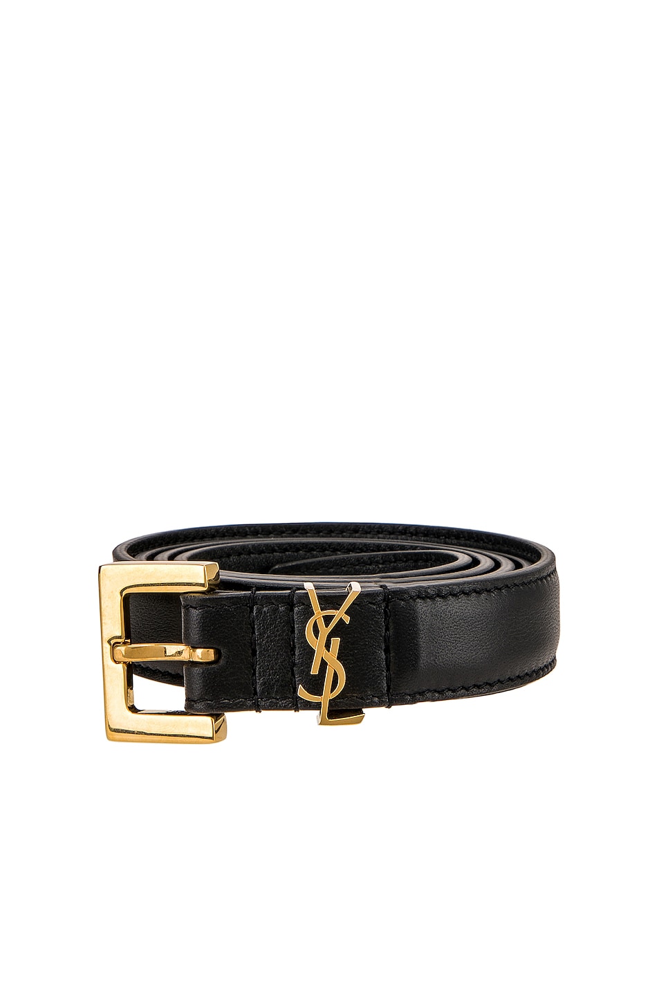 Image 1 of Saint Laurent Monogramme Buckle Belt in Black