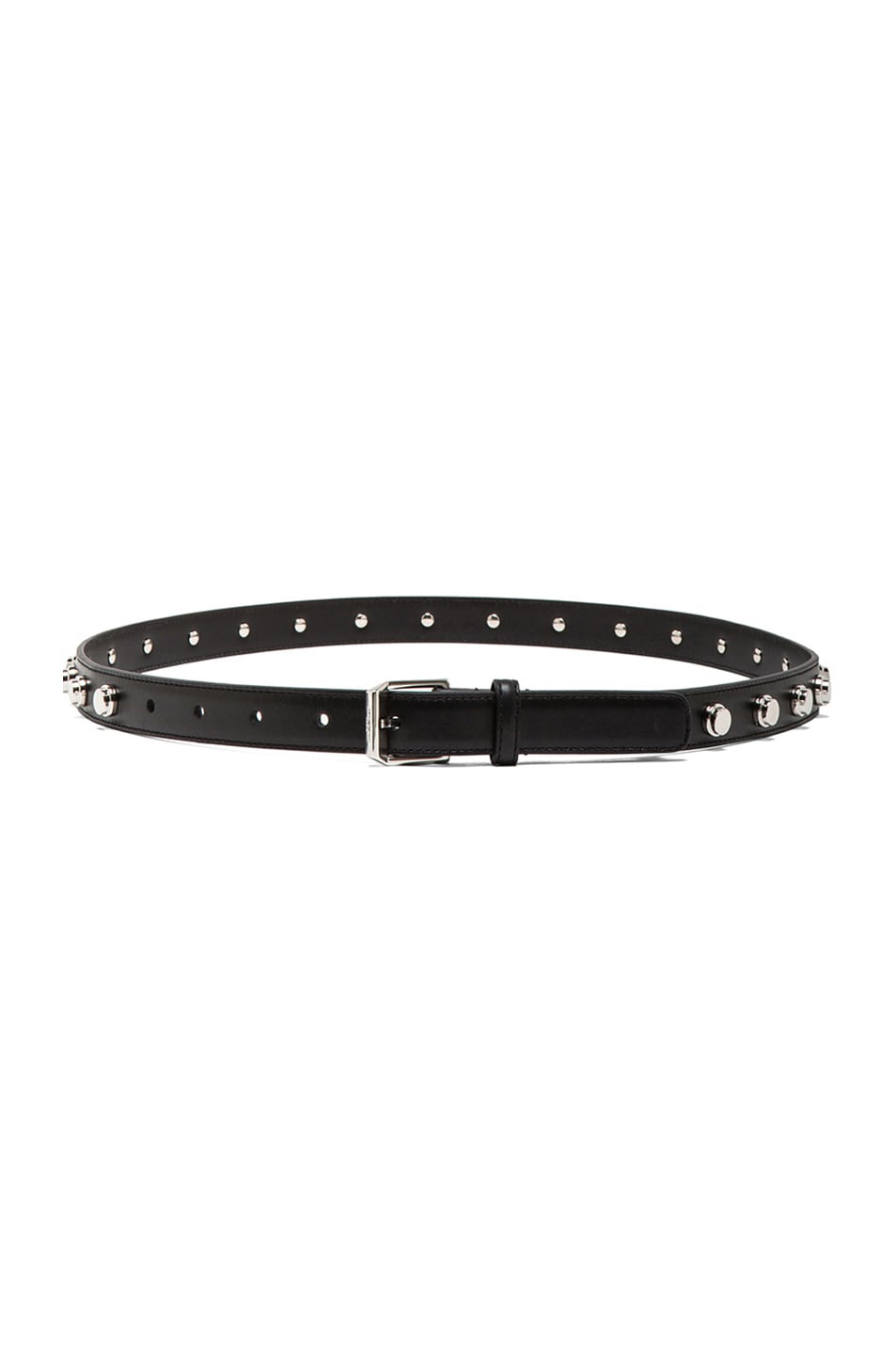 Image 1 of Saint Laurent Classique Studded Belt in Black & Silver