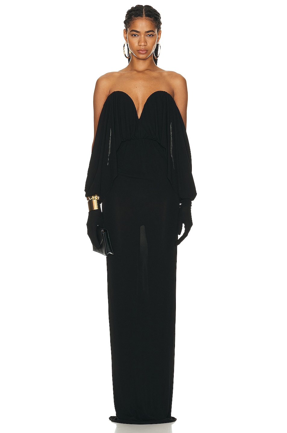 Image 1 of Saint Laurent Strapless Dress in Noir