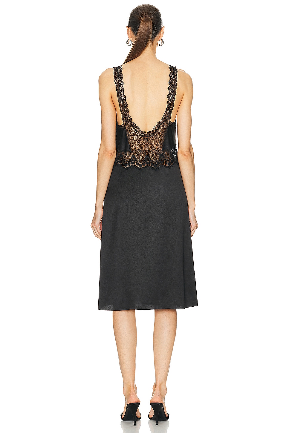 Saint Laurent Satin Lace Dress thumbnail