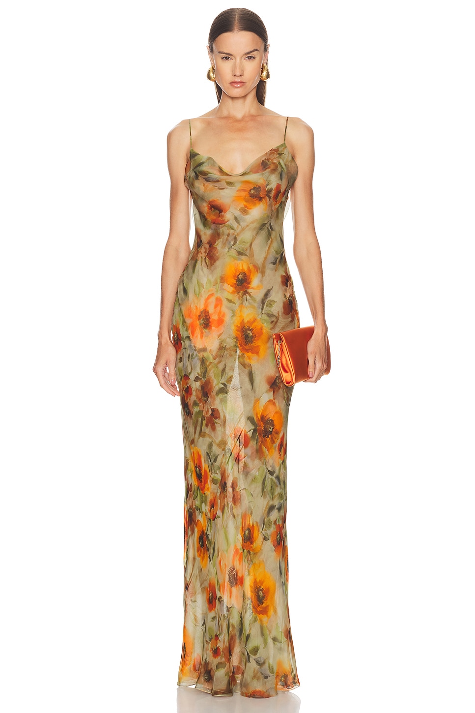 Saint Laurent Slip Dress In Multi