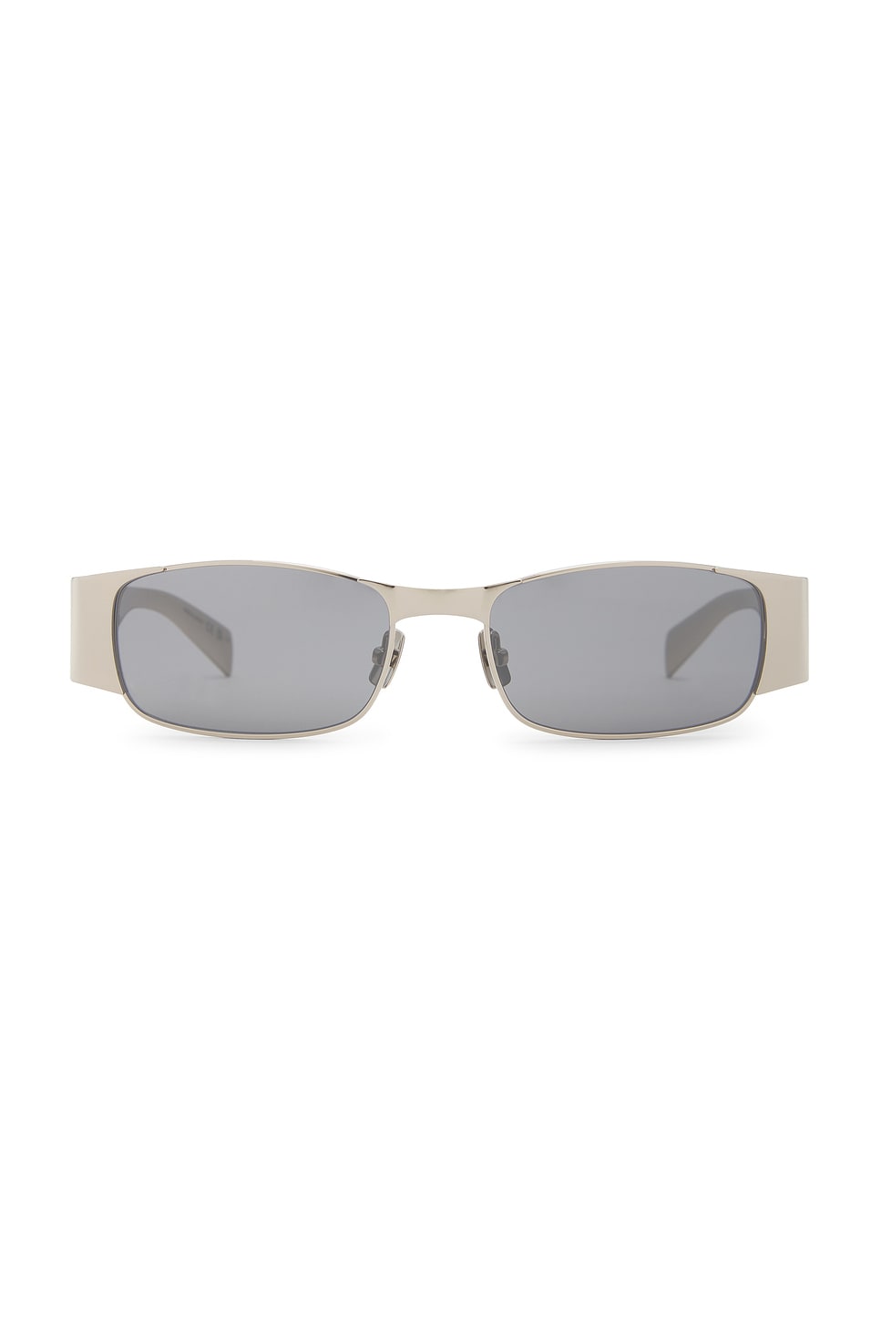 Shop Saint Laurent Rectangle Sunglasses In Silver