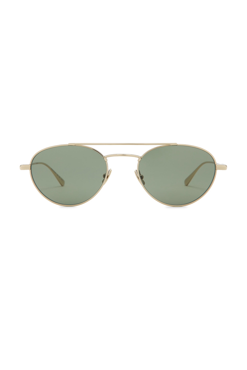 Saint Laurent Aviator-frame Metal Sunglasses In Green