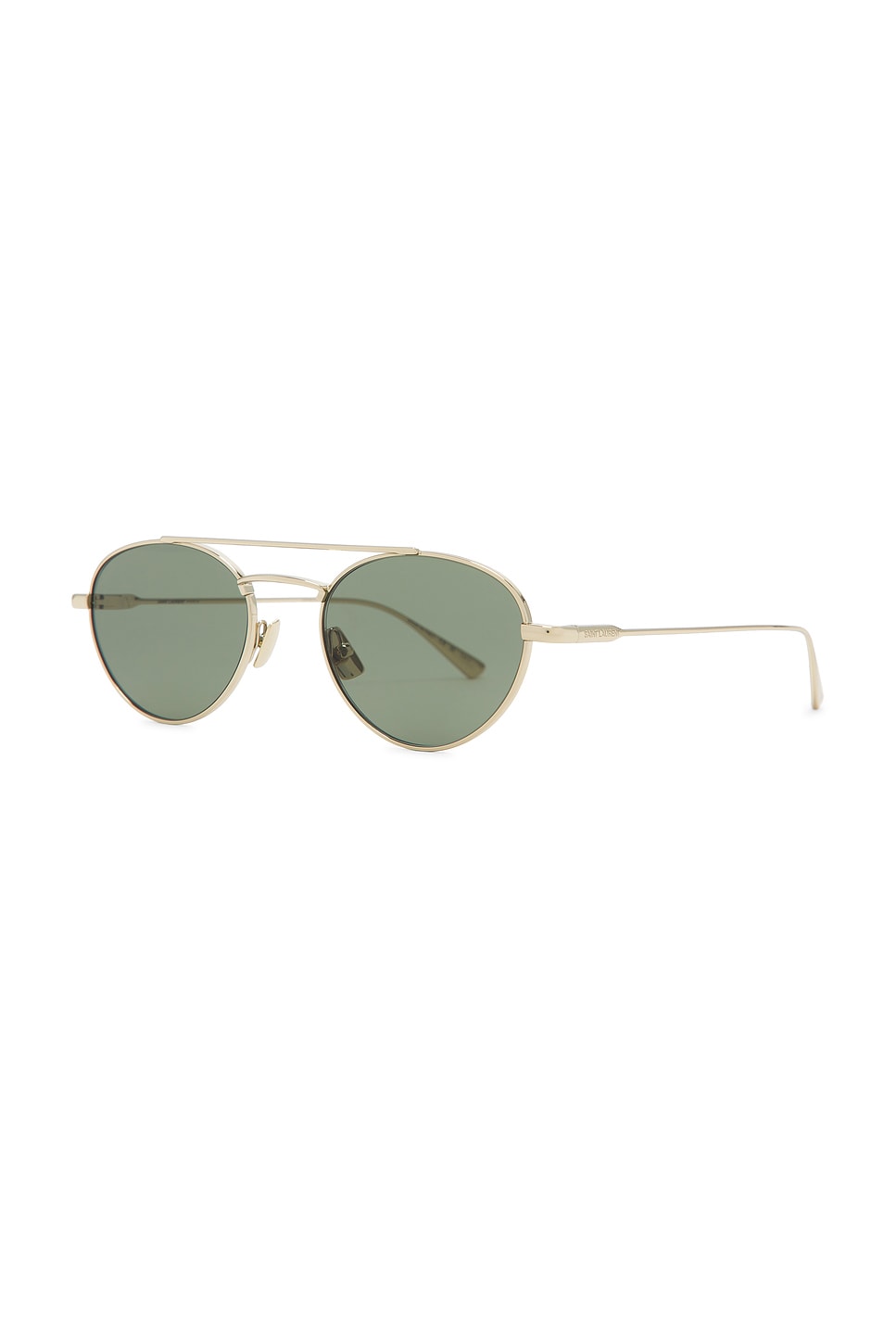 Saint Laurent Aviator-frame Metal Sunglasses In Green