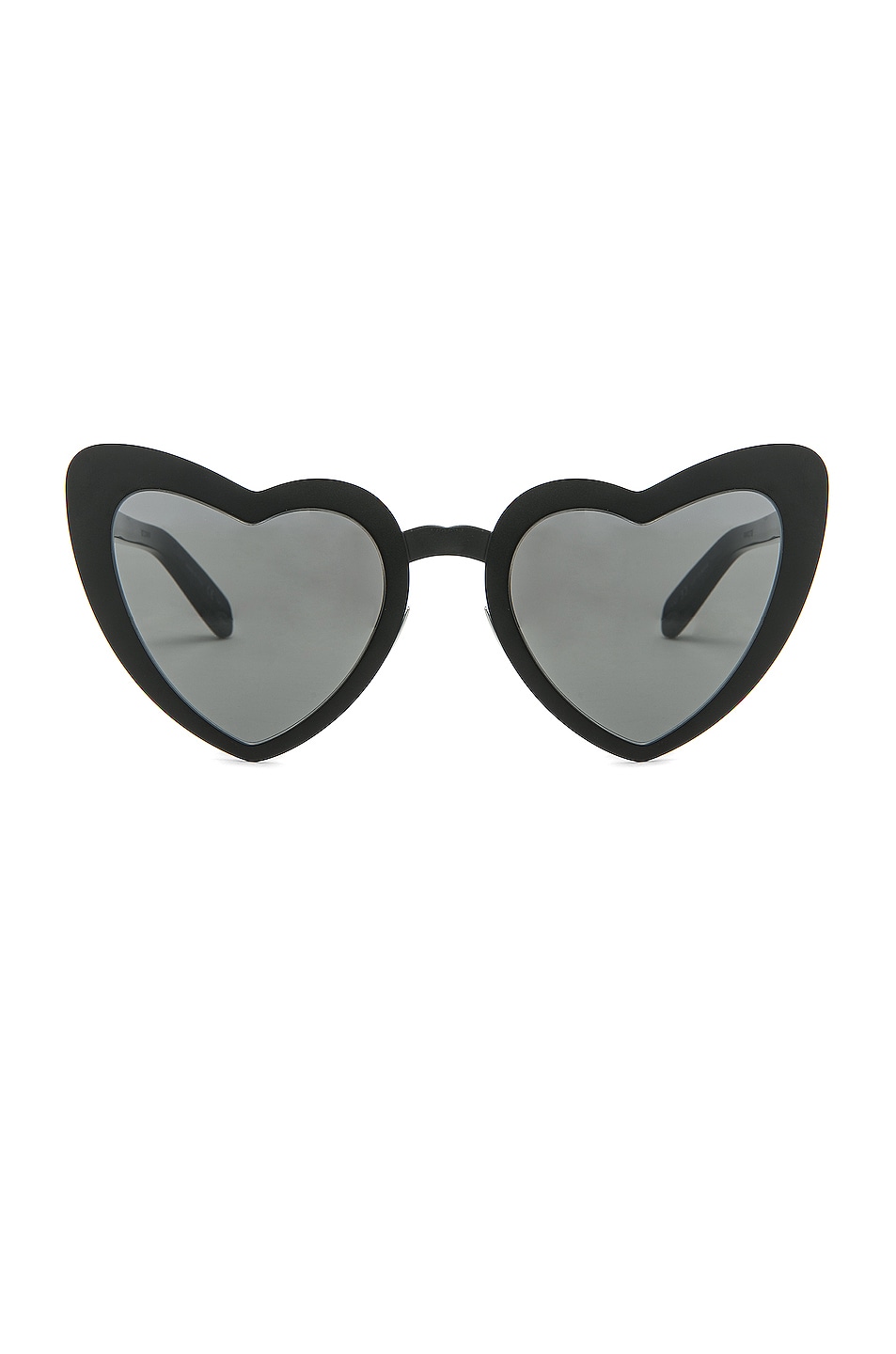 Image 1 of Saint Laurent Lou Lou Heart Sunglasses in Black & Silver Flash