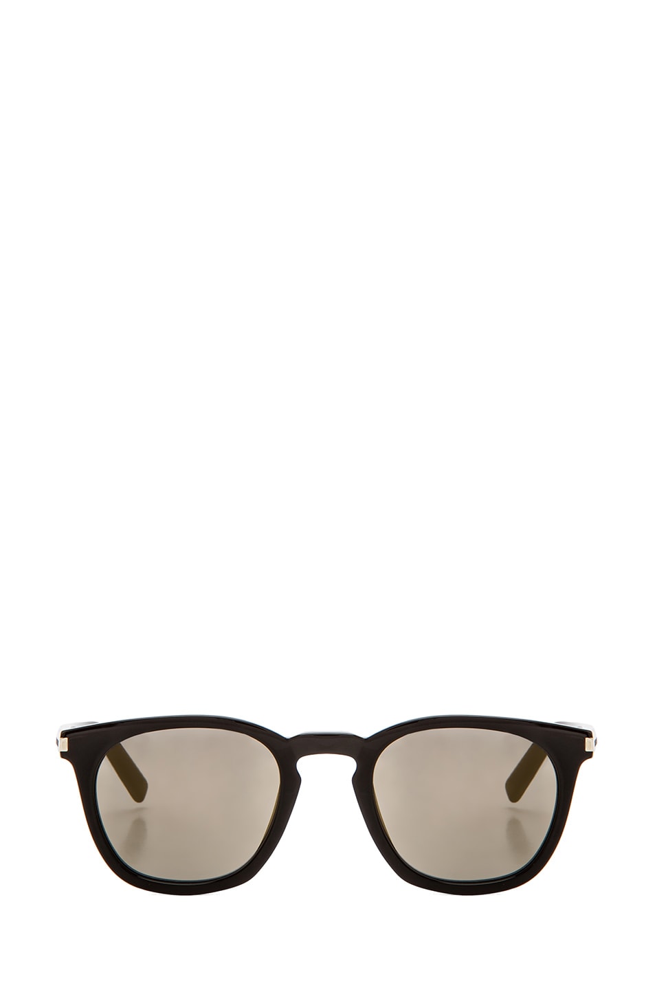 Saint Laurent Classic 28 Sunglasses in Black & Grey Brown Mirror | FWRD