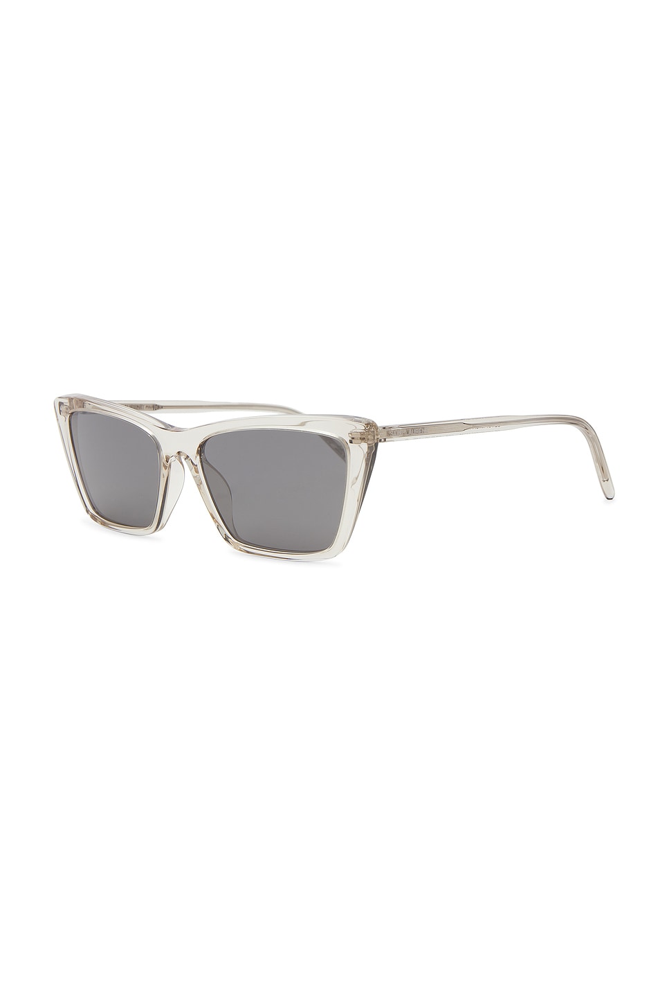 Saint Laurent Logo-print Sunglasses In Beige & Silver